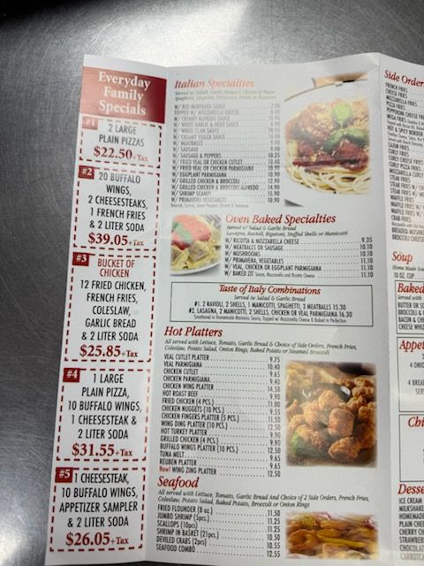 Verree Express Pizza Menu 1