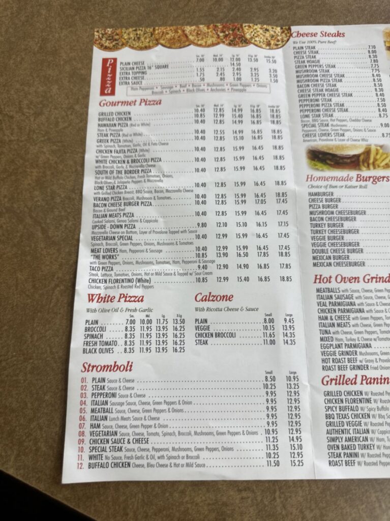 Verree Express Pizza Menu 7